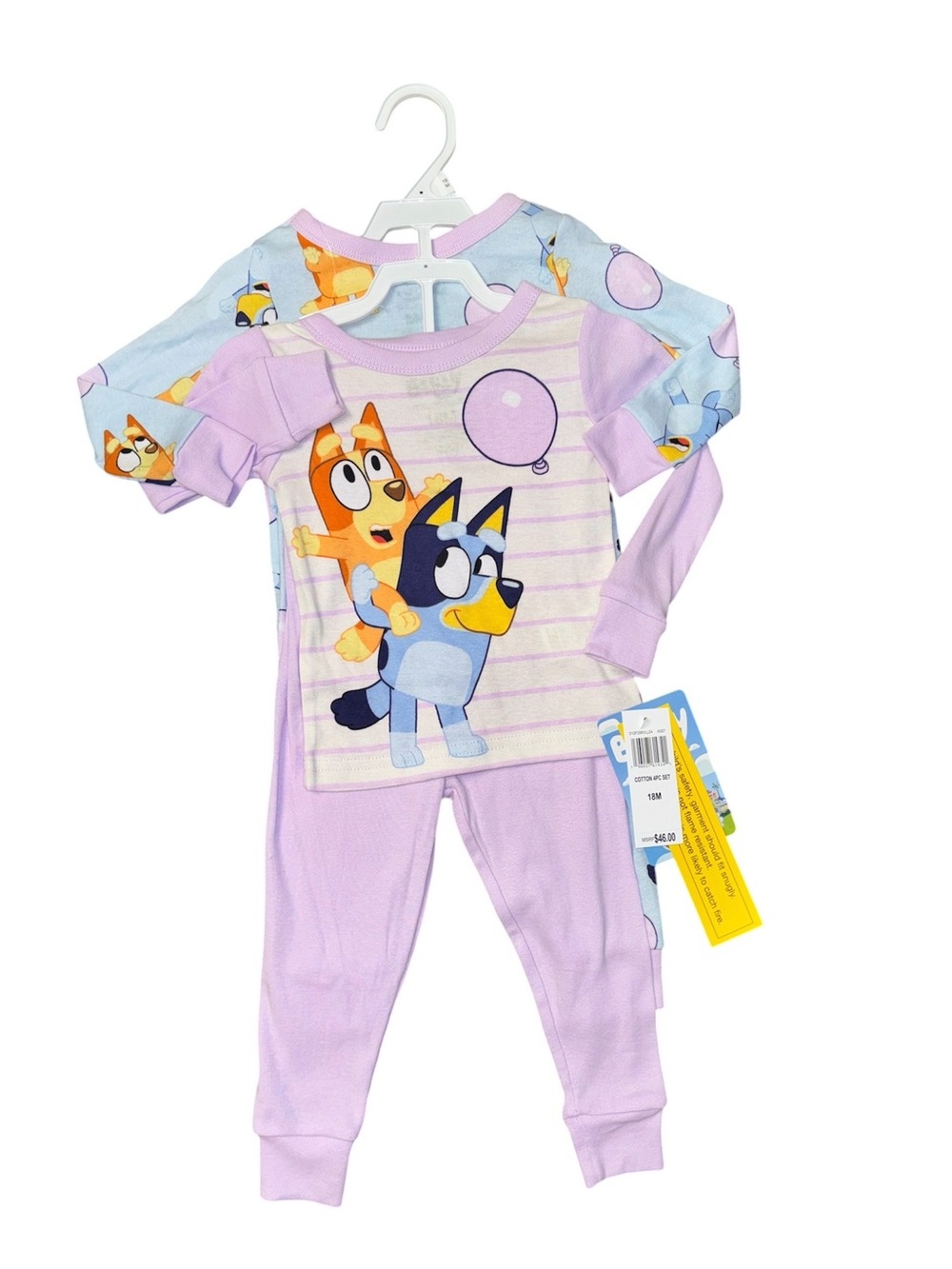 Disney Girls Lavender four -
Piece Pajama Set Size 18M